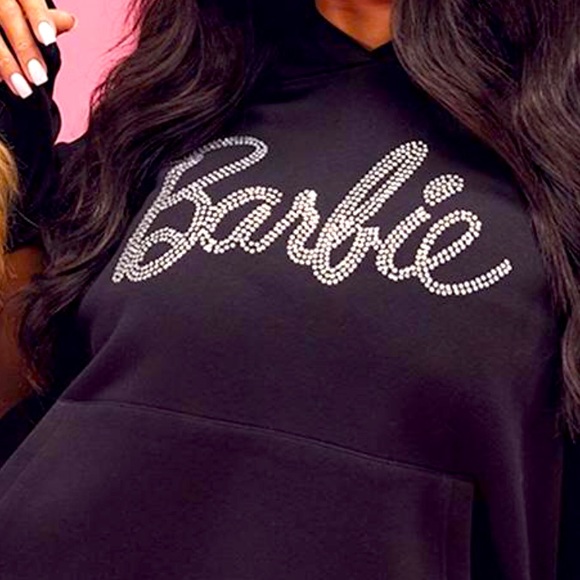 Barbie Rhinestone Black Hoodie - Picture 1 of 5